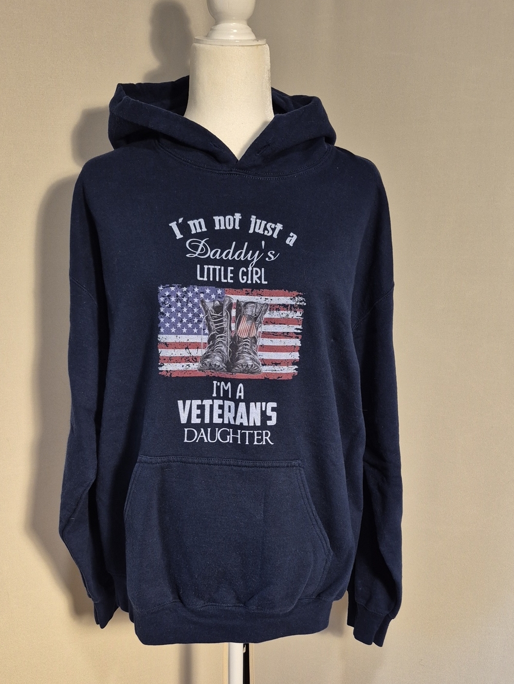 Women's Veteran's Daughter Navy Hoodie - Sz. L